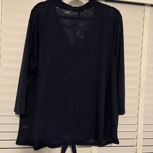 Lane Bryant Black Sheer Long Sleeve Top